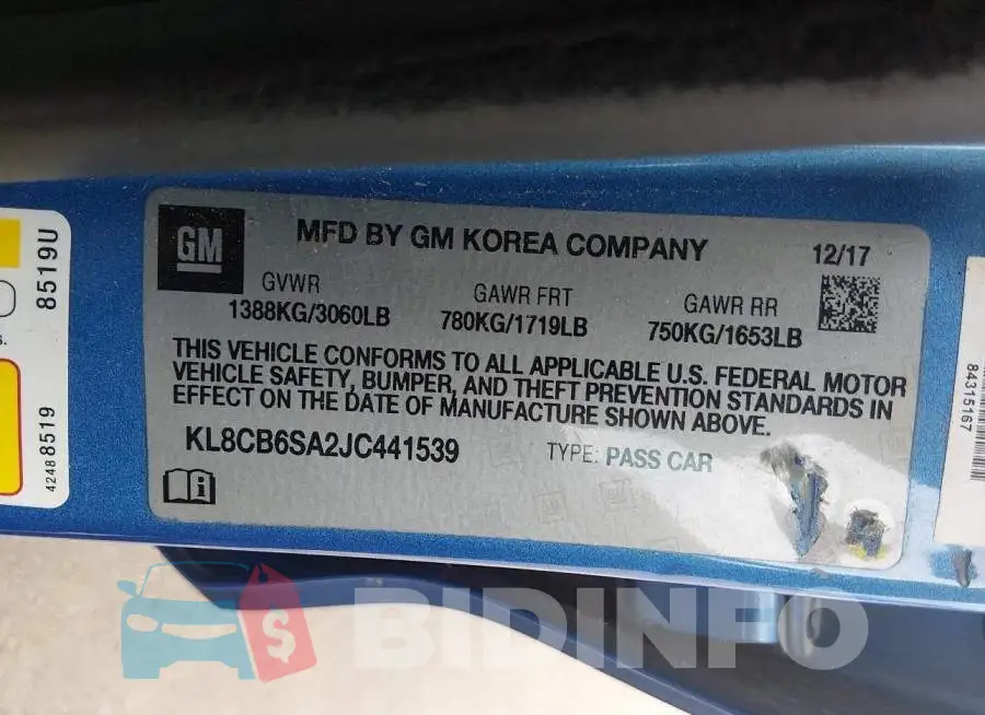 KL8CB6SA2JC441539 Photo# 9