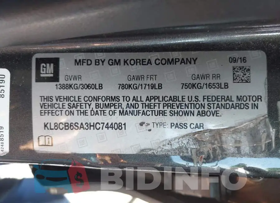 KL8CB6SA3HC744081 Photo# 9