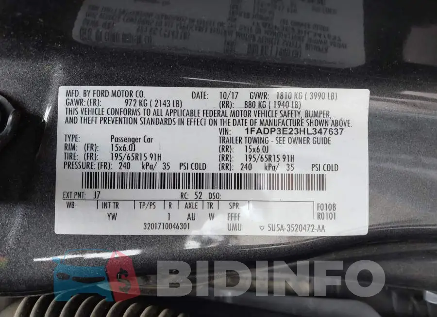 1FADP3E23HL347637 Photo# 9