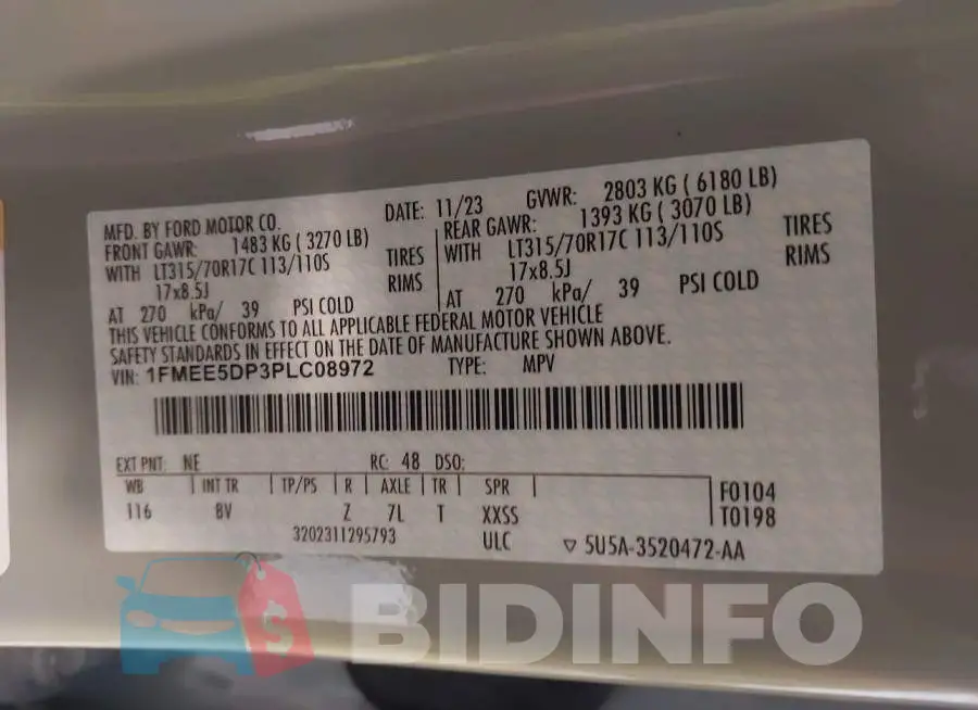 1FMEE5DP3PLC08972 Photo# 9