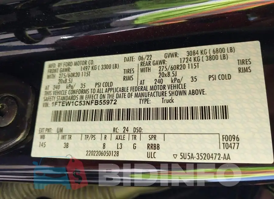 1FTEW1C53NFB55972 Photo# 9