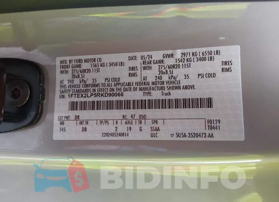 1FTEX2LP5RKD90066 Photo# 9