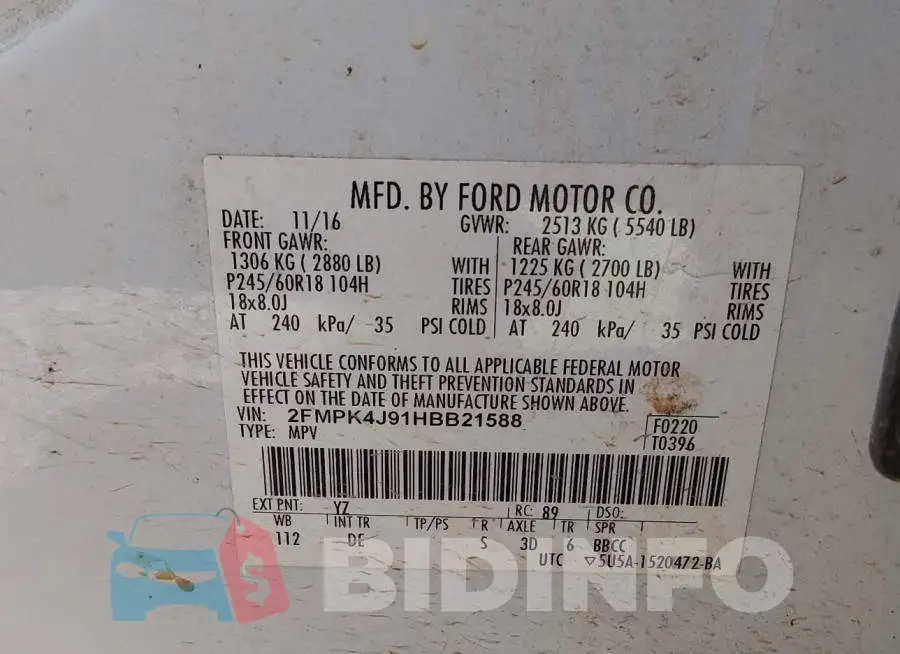 2FMPK4J91HBB21588 Photo# 9