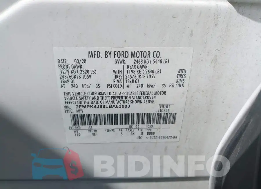 2FMPK4J99LBA83083 Photo# 9