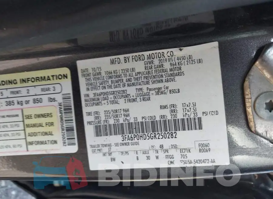 3FA6P0HD5GR250282 Photo# 9