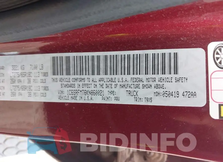 1C6SRFMT6KN860021 Photo# 9
