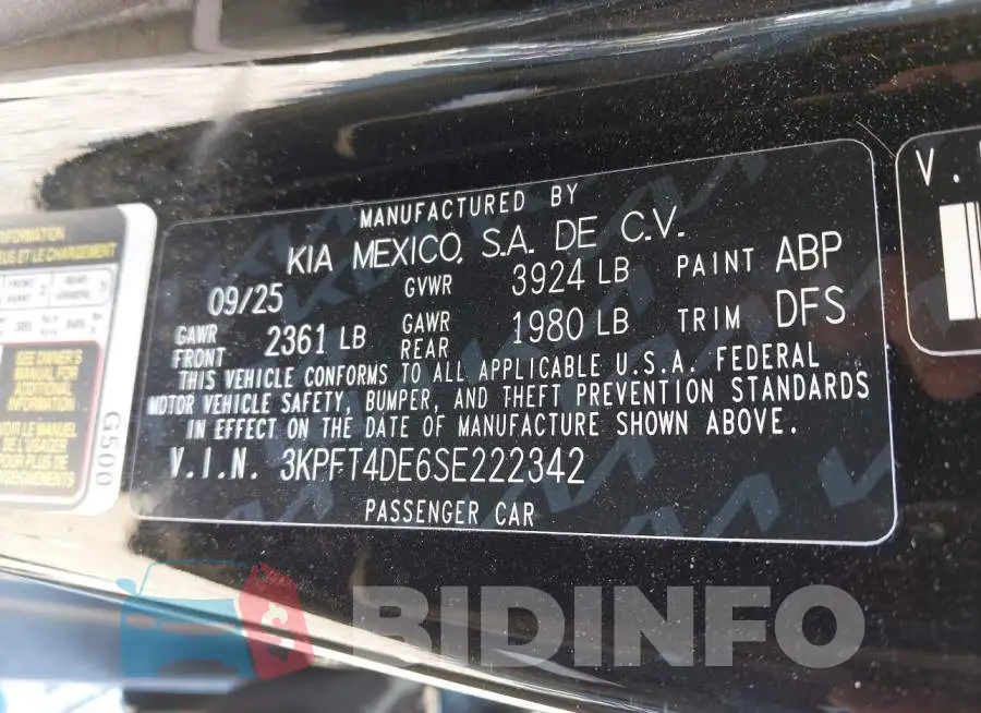 3KPFT4DE6SE222342 Photo# 9