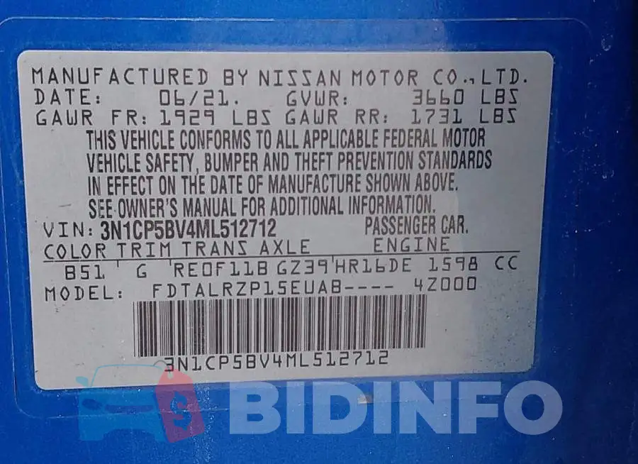 3N1CP5BV4ML512712 Photo# 9