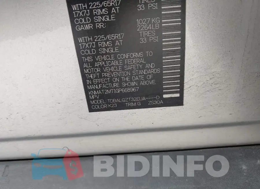 KNMAT2MT1GP668967 Photo# 9