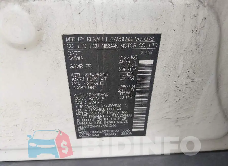 KNMAT2MV9GP701246 Photo# 9