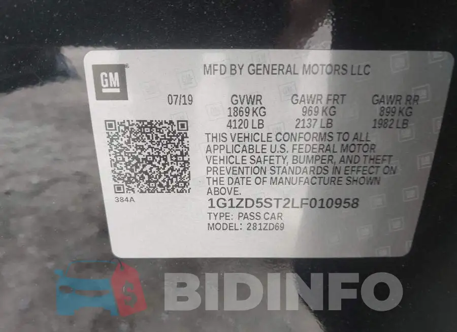 1G1ZD5ST2LF010958 Photo# 9