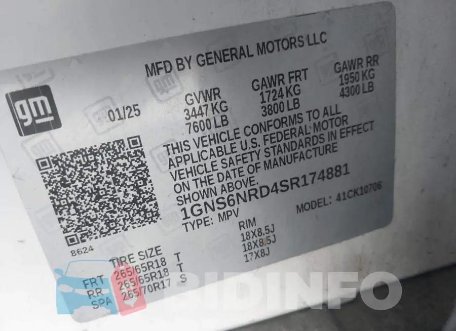 1GNS6NRD4SR174881 Photo# 9