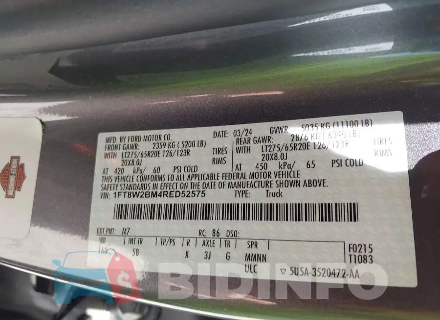 1FT8W2BM4RED52575 Photo# 8