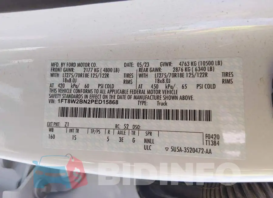 1FT8W2BN2PED15868 Photo# 7