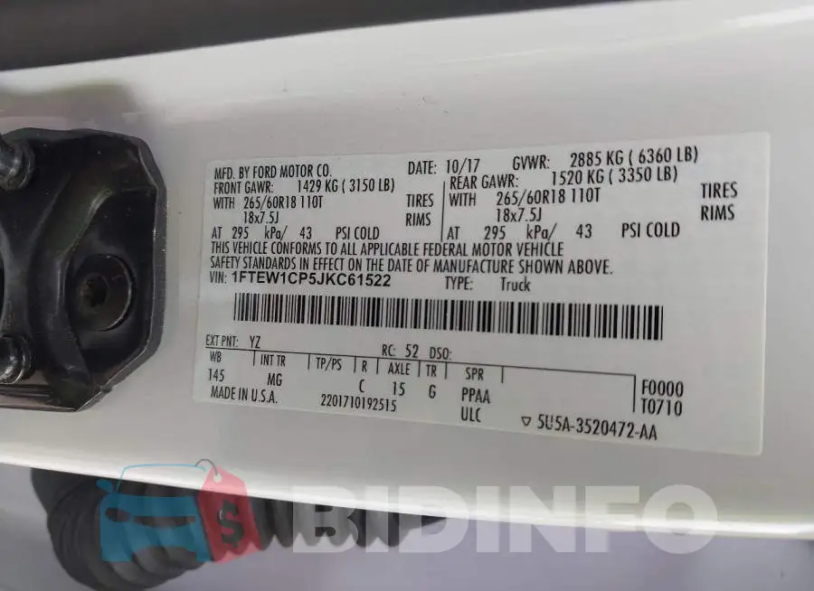1FTEW1CP5JKC61522 Photo# 9