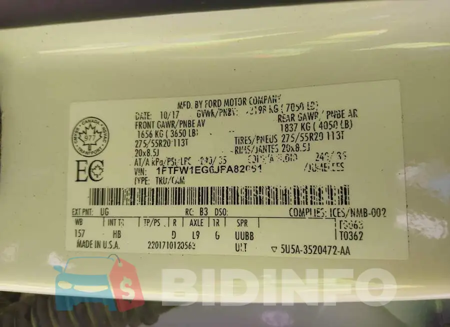 1FTFW1EG6JFA82061 Photo# 9