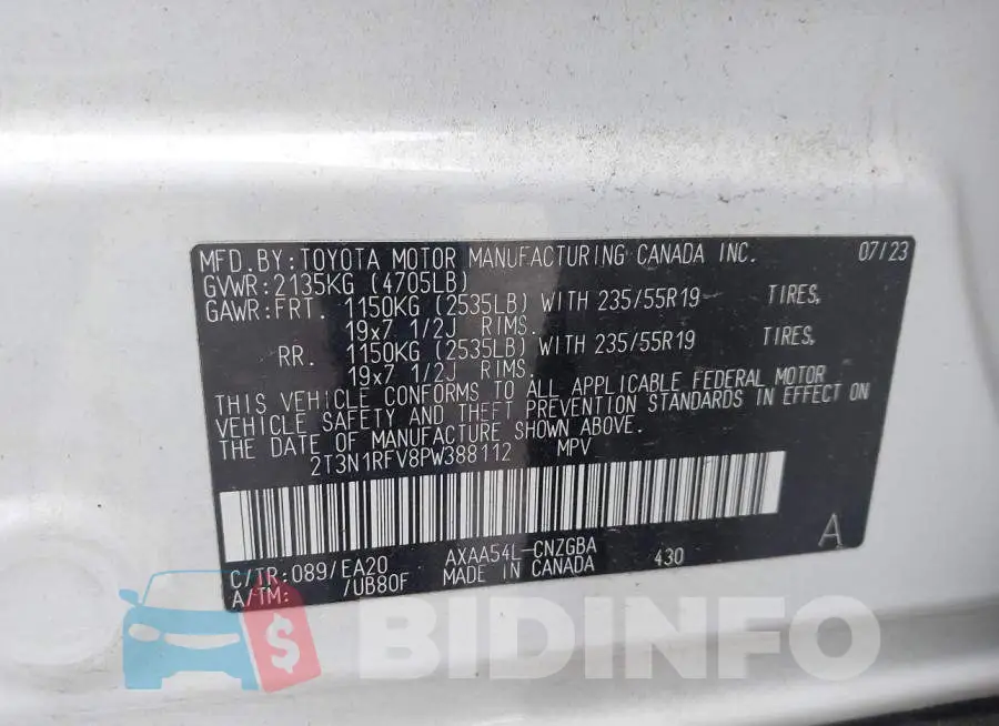 2T3N1RFV8PW388112 Photo# 9