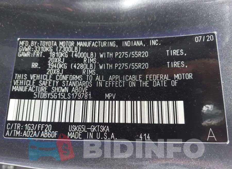 5TDBY5G15LS179781 Photo# 9