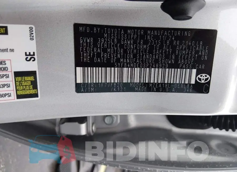 5YFB4MDE0SP248929 Photo# 9