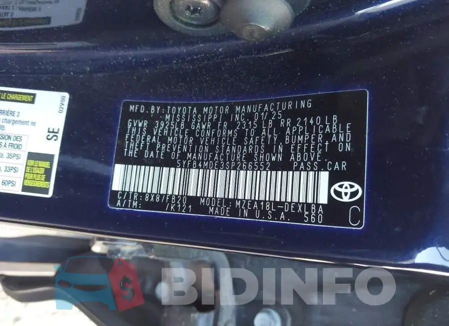 5YFB4MDE3SP266552 Photo# 9