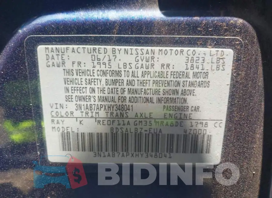 3N1AB7APXHY348041 Photo# 9