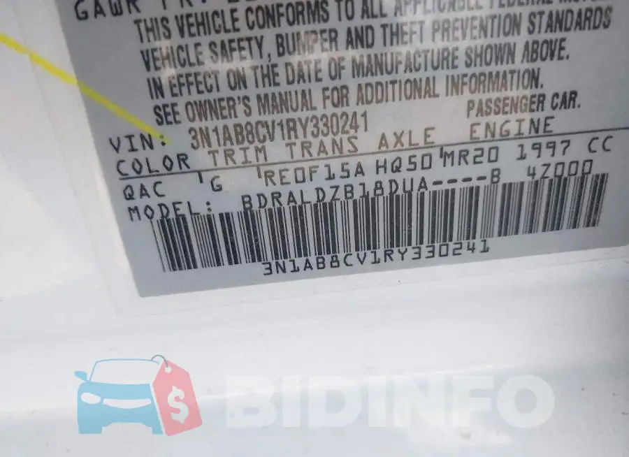 3N1AB8CV1RY330241 Photo# 9