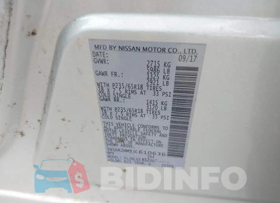 5N1DR2MM9JC610636 Photo# 9