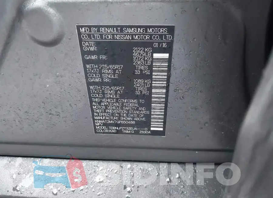 KNMAT2MV7GP650488 Photo# 9