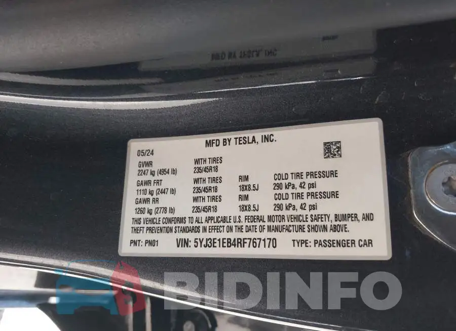 5YJ3E1EB4RF767170 Photo# 9