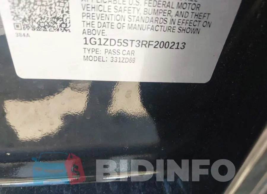 1G1ZD5ST3RF200213 Photo# 9