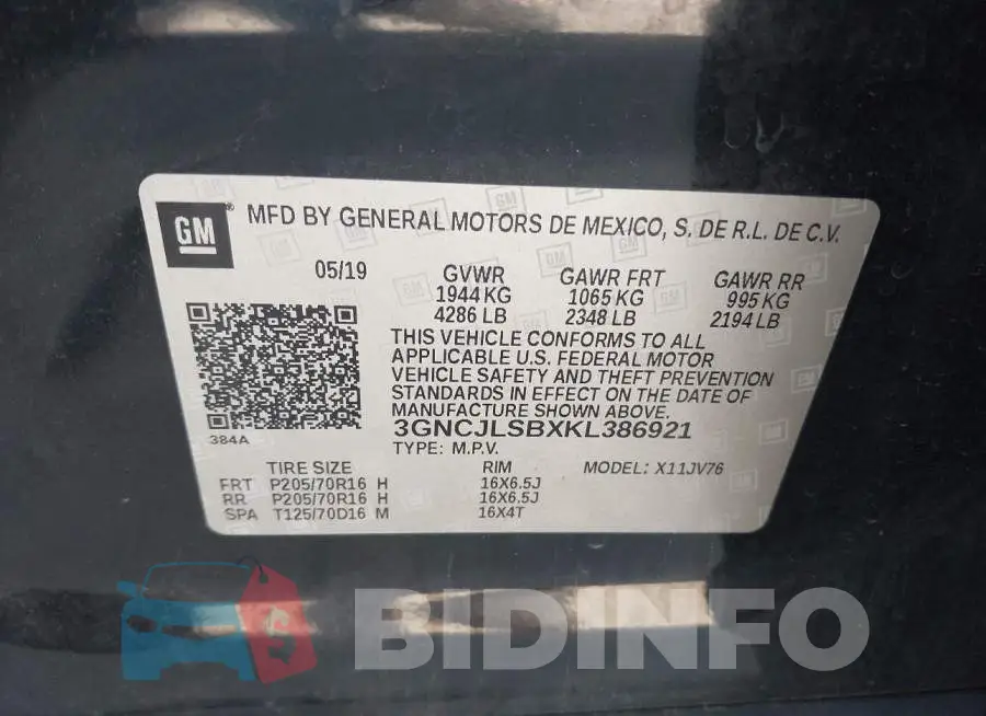 3GNCJLSBXKL386921 Photo# 17
