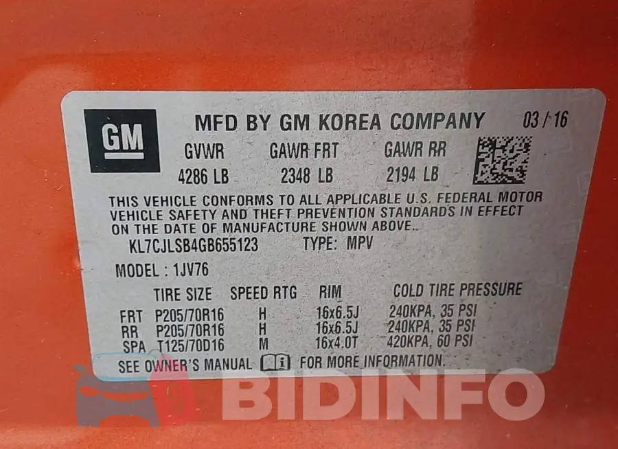 KL7CJLSB4GB655123 Photo# 9