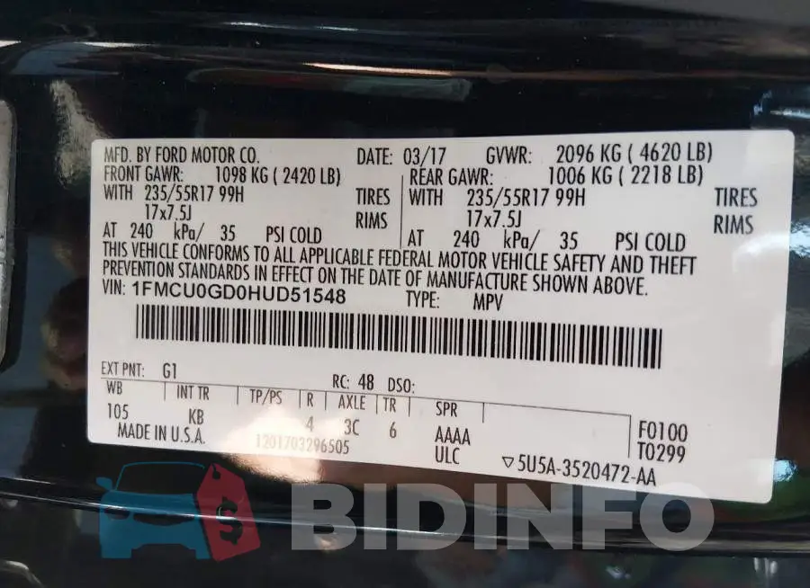 1FMCU0GD0HUD51548 Photo# 9