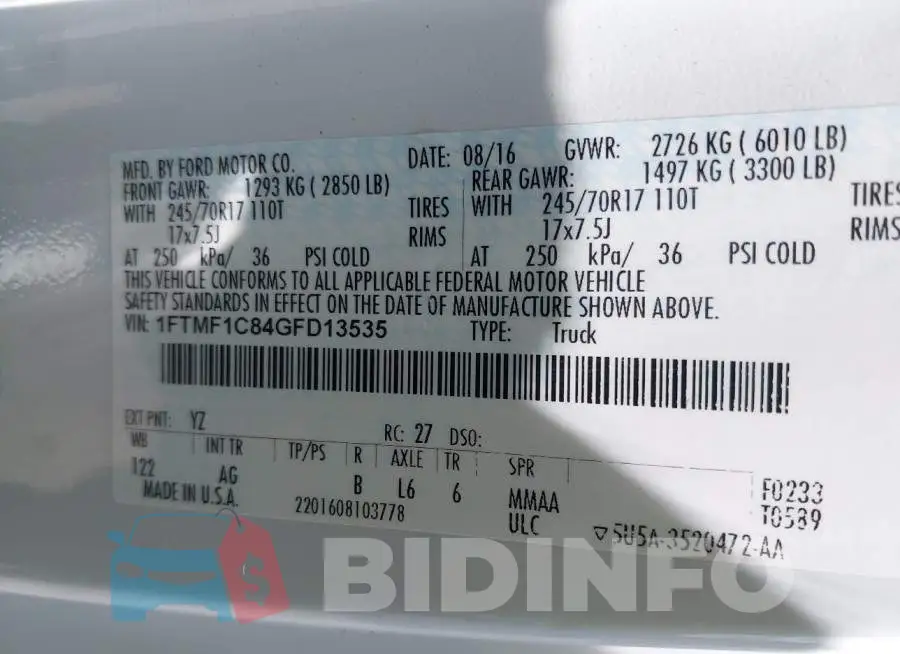 1FTMF1C84GFD13535 Photo# 9