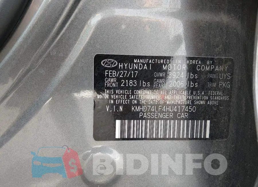 KMHD74LF4HU417450 Photo# 9