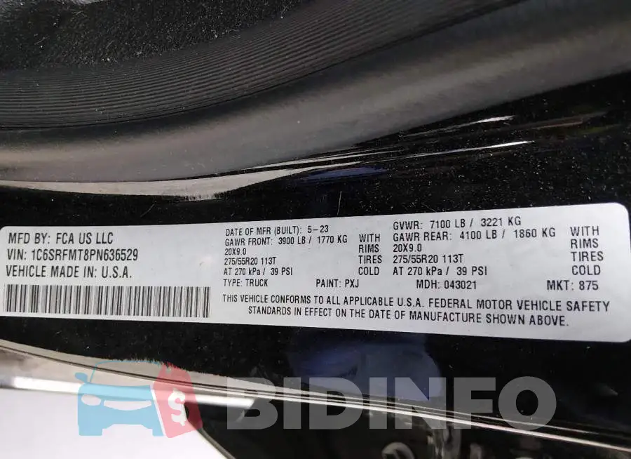 1C6SRFMT8PN636529 Photo# 9
