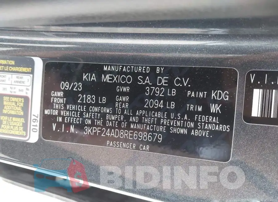 3KPF24AD8RE698679 Photo# 9