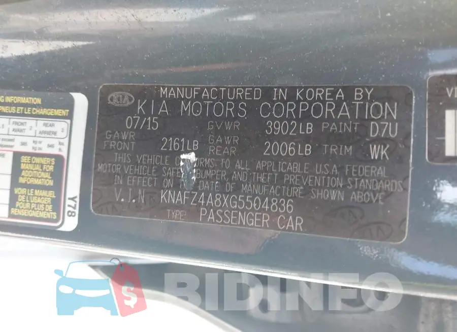 KNAFZ4A8XG5504836 Photo# 9