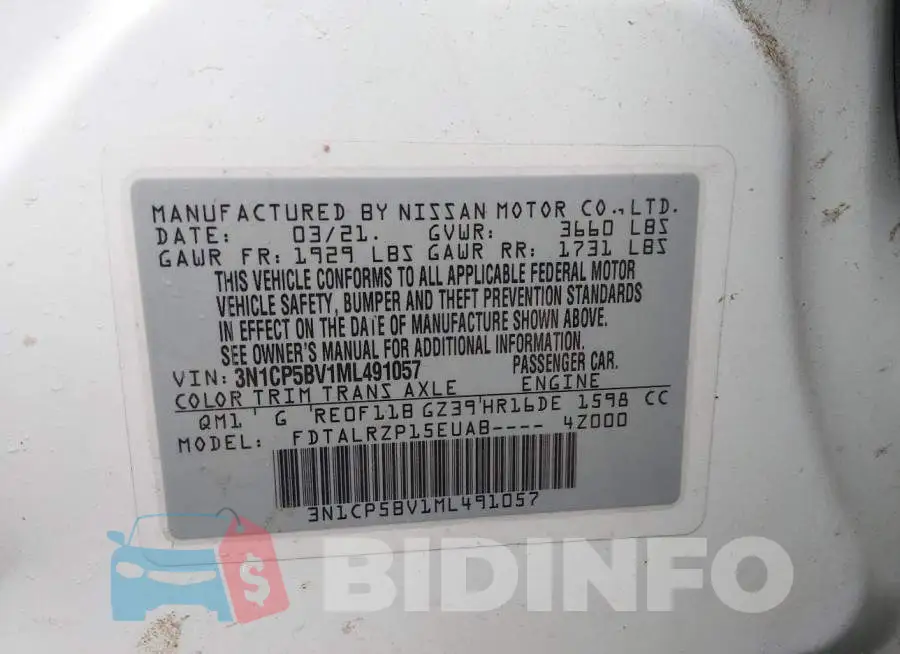 3N1CP5BV1ML491057 Photo# 9