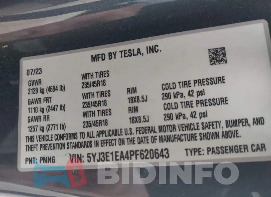 5YJ3E1EA4PF620643 Photo# 9