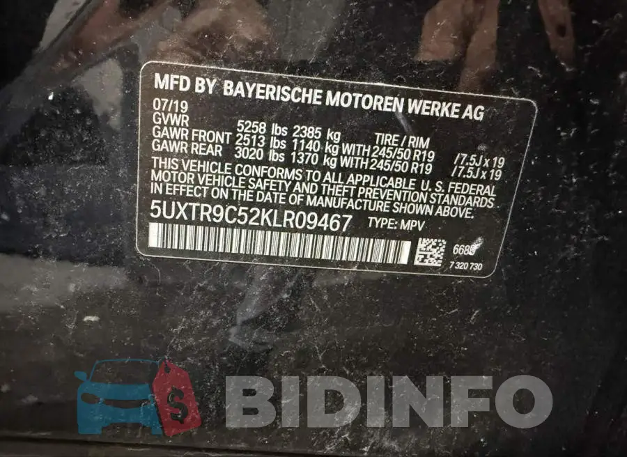 5UXTR9C52KLR09467 Photo# 9