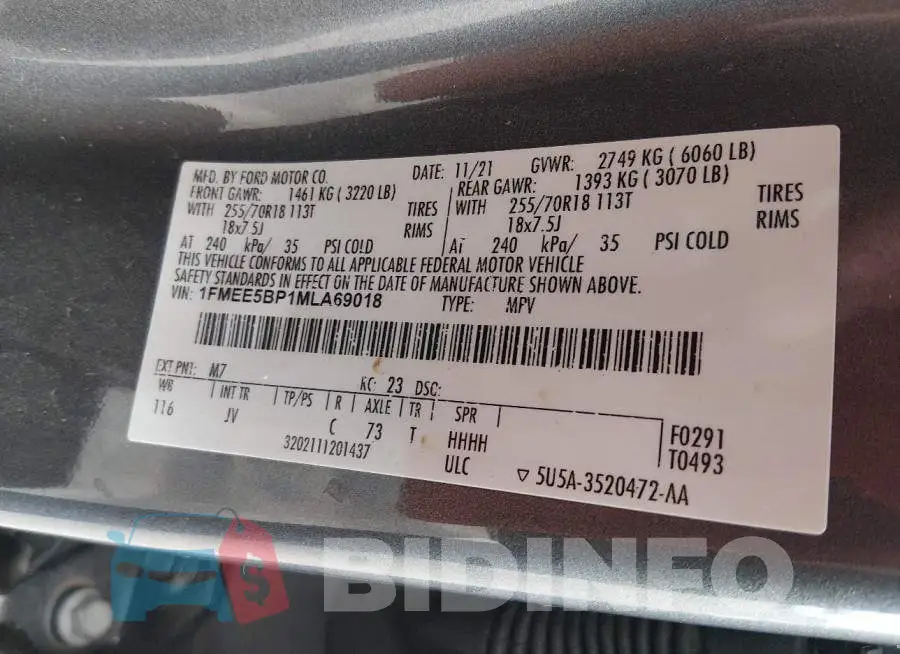 1FMEE5BP1MLA69018 Photo# 9