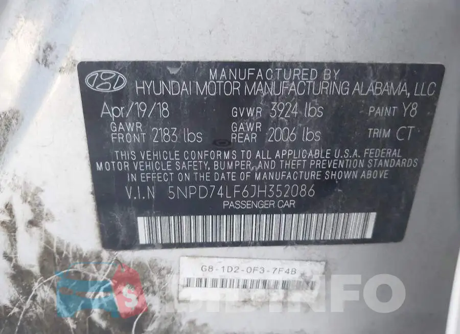 5NPD74LF6JH352086 Photo# 9