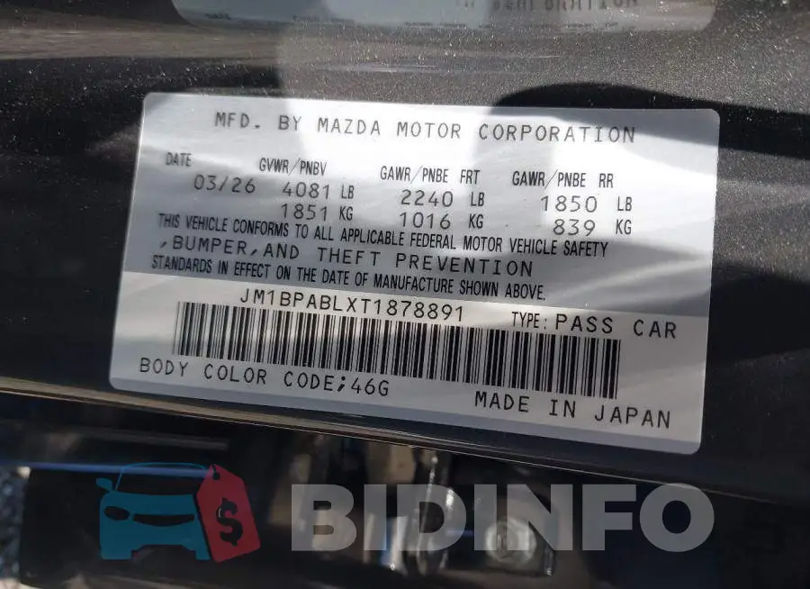 JM1BPABLXT1878891 Photo# 9