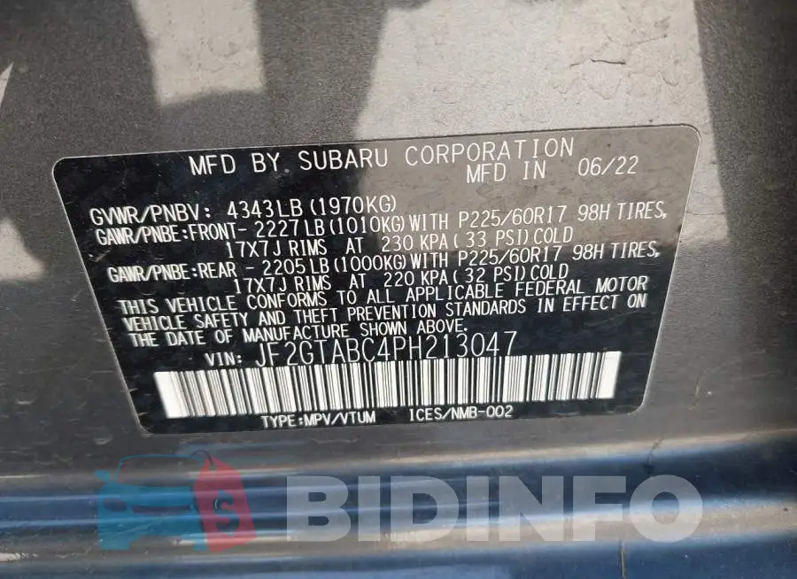 JF2GTABC4PH213047 Photo# 9