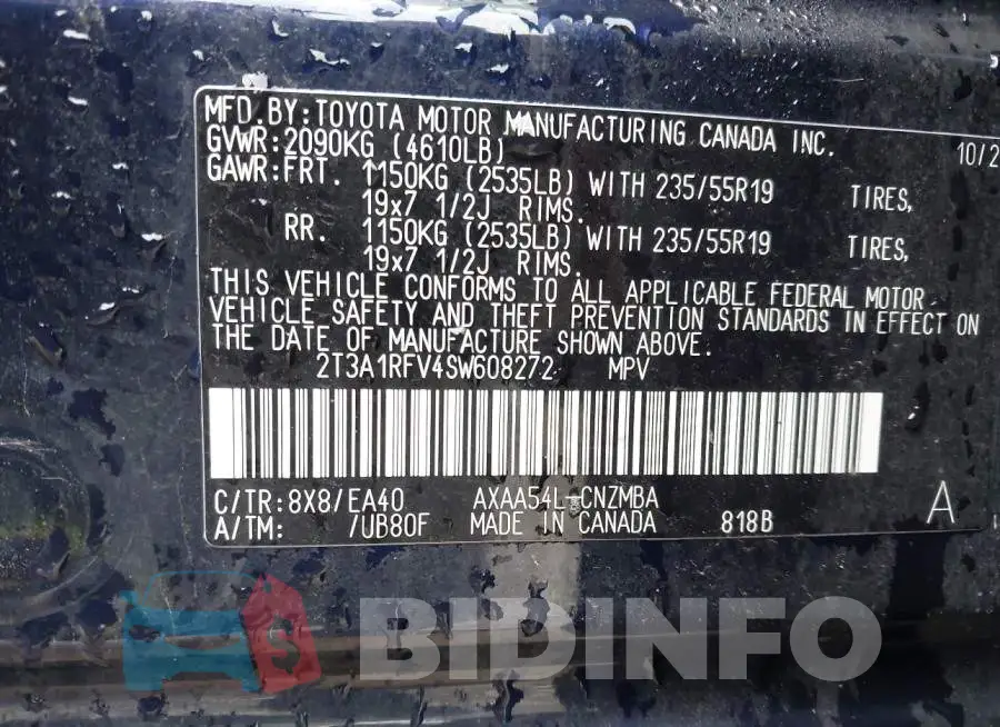 2T3A1RFV4SW608272 Photo# 9