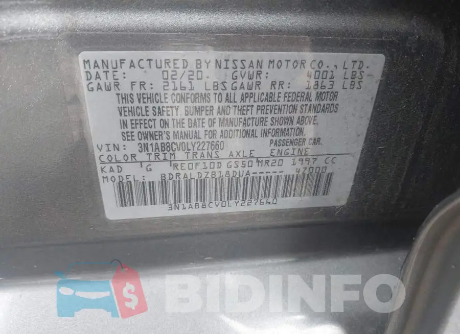3N1AB8CV0LY227660 Photo# 9
