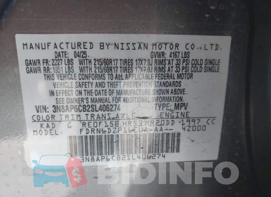 3N8AP6CB2SL406274 Photo# 9