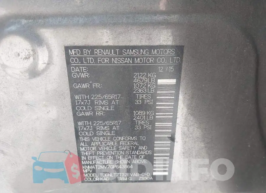 KNMAT2MV7GP643864 Photo# 9