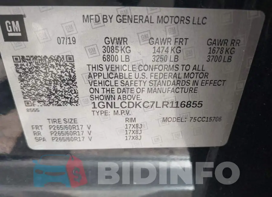 1GNLCDKC7LR116855 Photo# 9